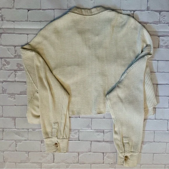 Free People Cropped Waffle Shirt - Picture 3 of 5